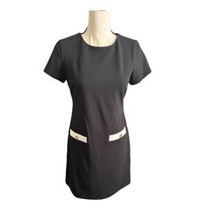 NWT Tommy Hilfiger Chic Black Dress with White Accents